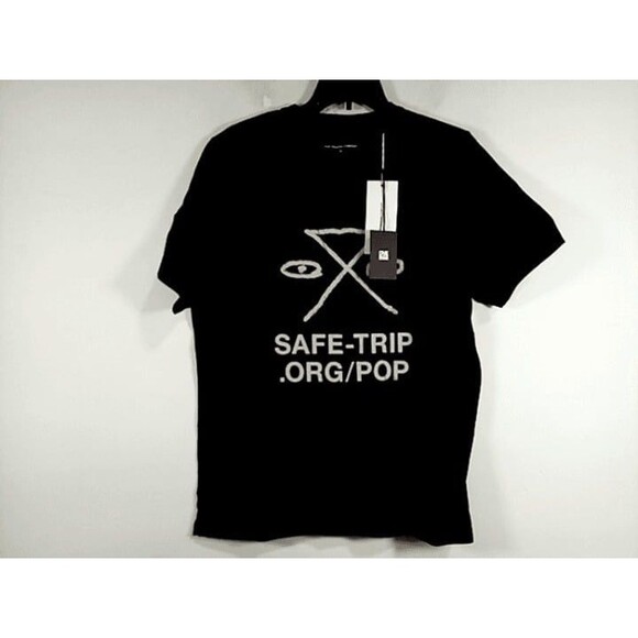 Mens Medium T-Shirt Safe Trip by Pop Trading Company Graphic T Safe-Trip Black - Picture 2 of 9